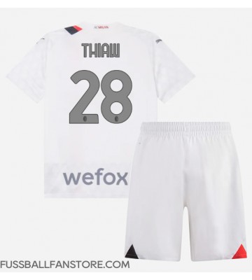 AC Milan Malick Thiaw #28 Replik Auswärtstrikot Kinder 2023-24 Kurzarm (+ Kurze Hosen)